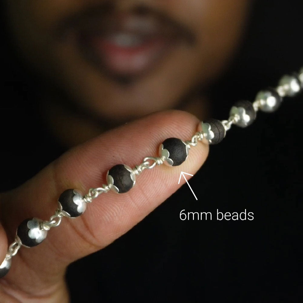 karungali malai 6mm 54 beads with cap