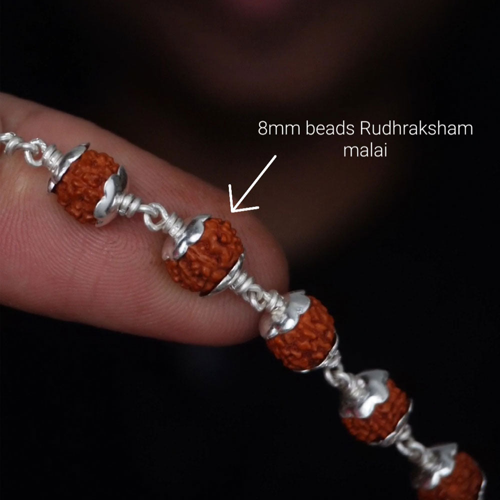 Rudhraksham Malai 8mm 54 Beads with cap