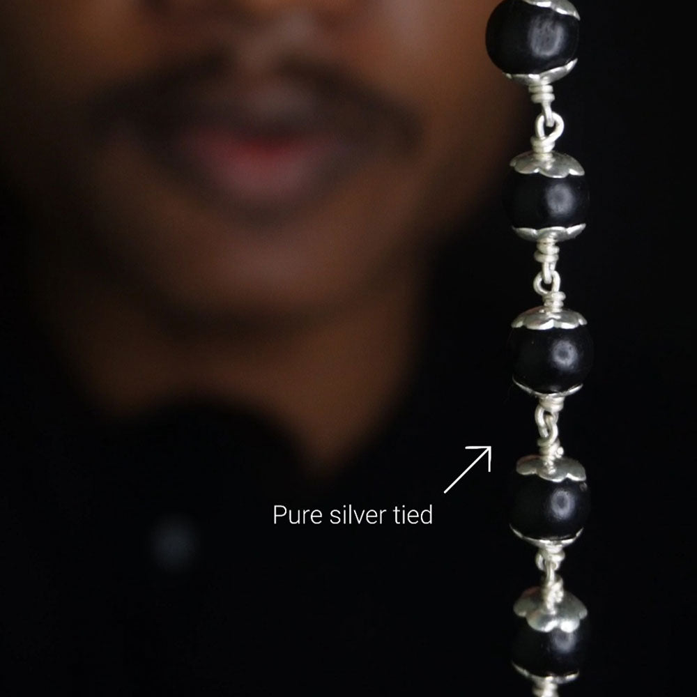 Karungali malai 8mm 54 beads with cap