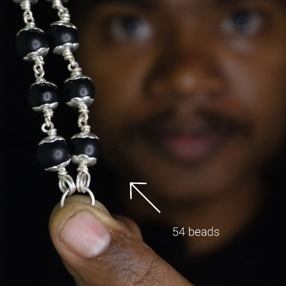Karungali malai 8mm 54 beads with cap