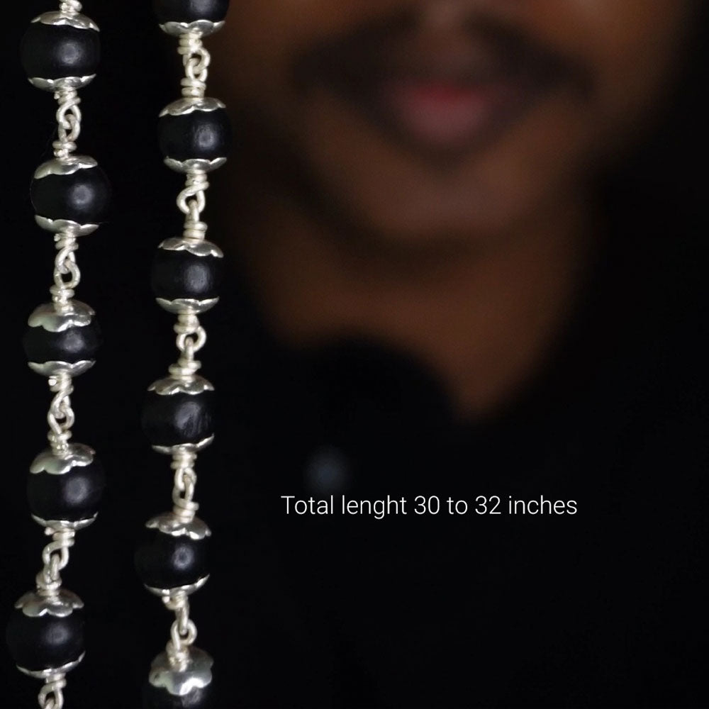 Karungali malai 8mm 54 beads with cap