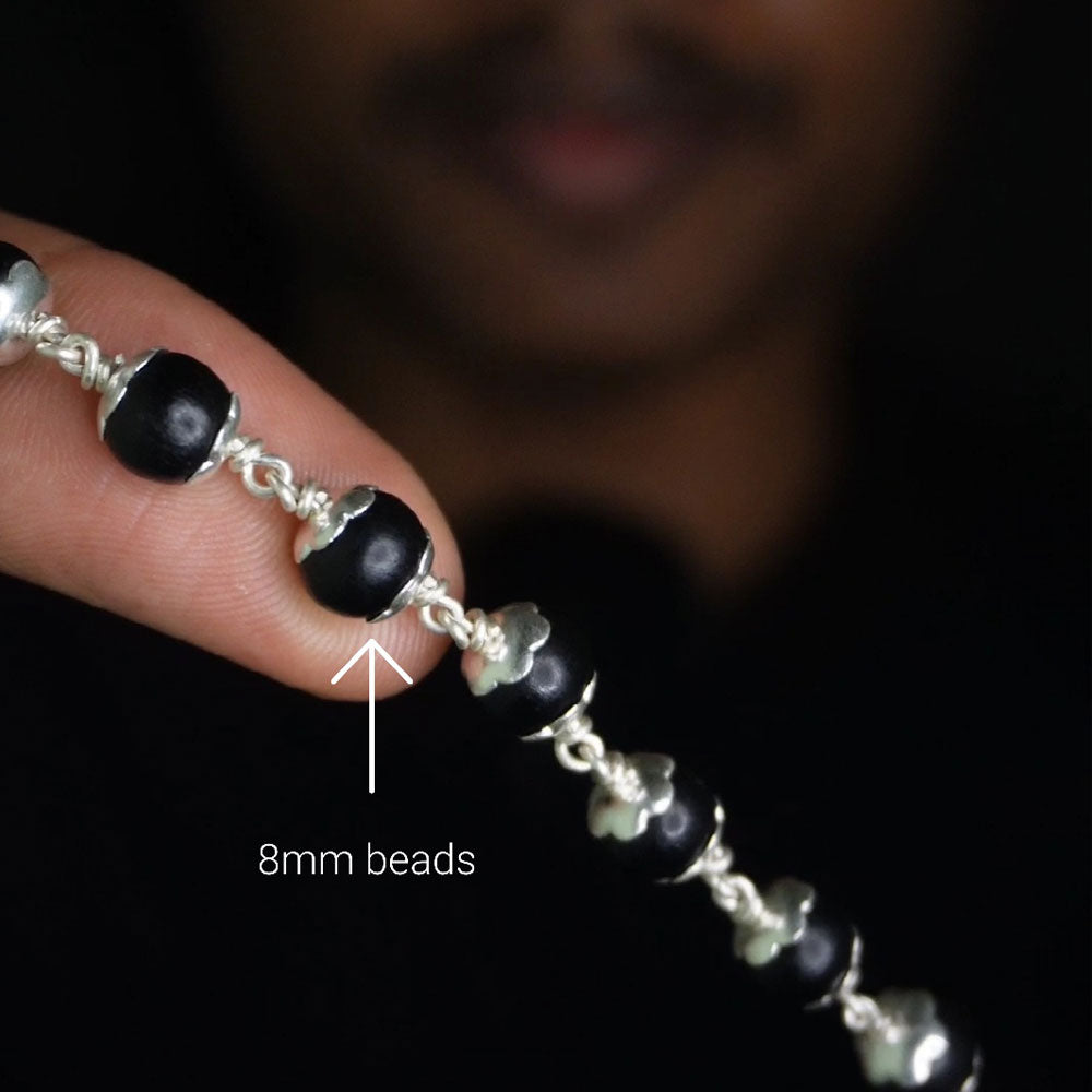 Karungali malai 8mm 54 beads with cap