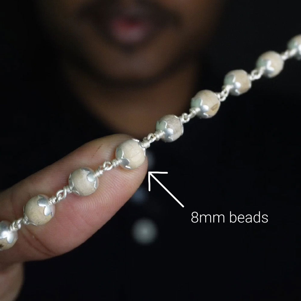 Thulasi Malai 8mm 108 Beads with cap