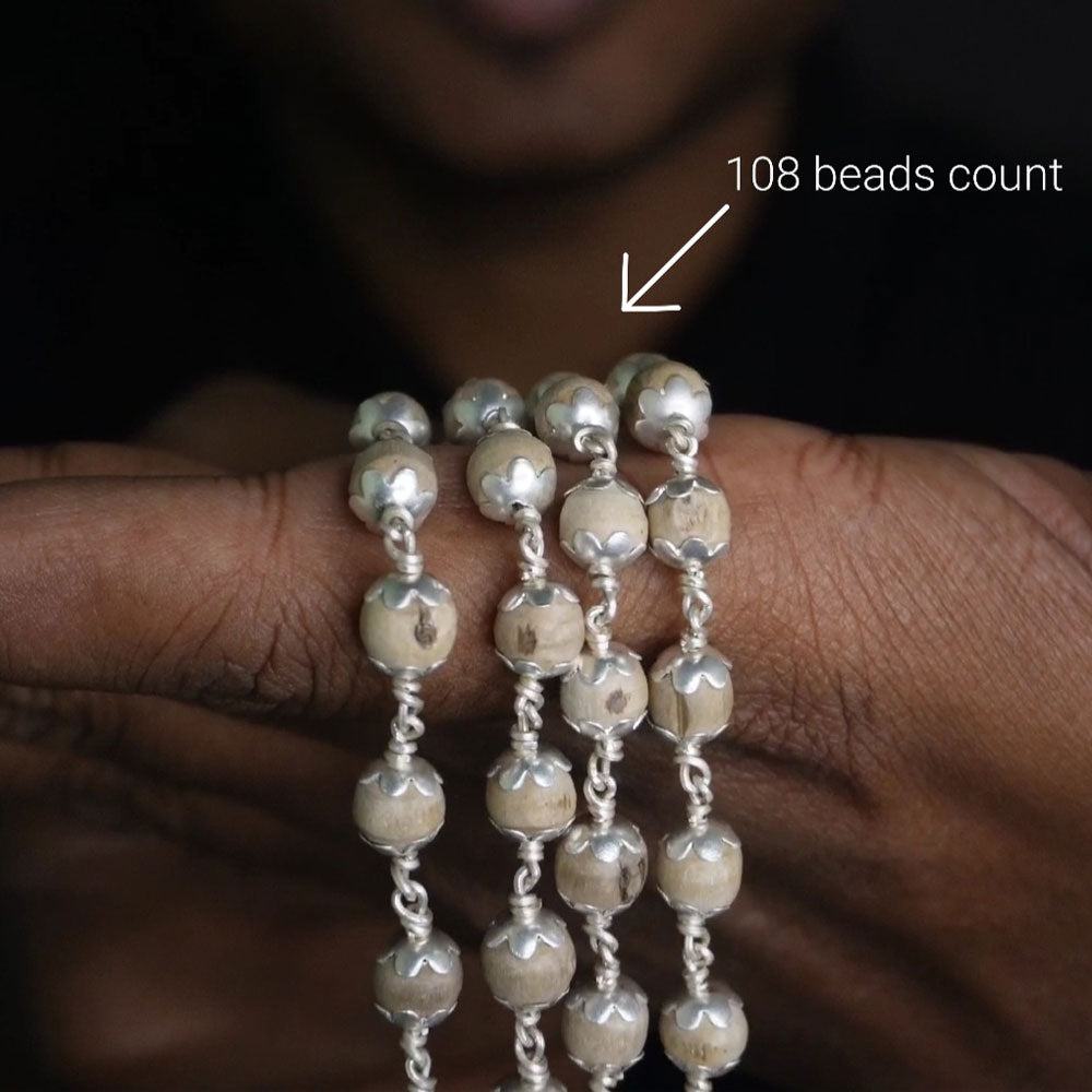 Thulasi Malai 8mm 108 Beads with cap