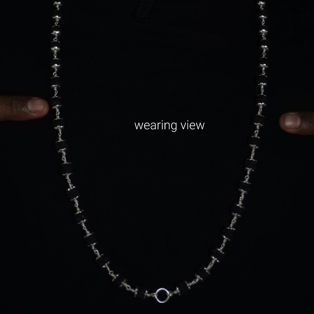 Black Rudhrasham Malai 8mm 54 Beads with cap