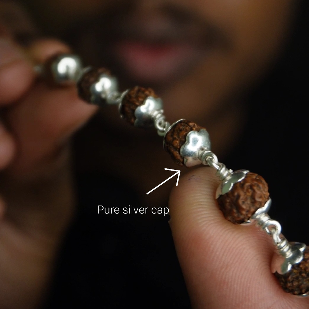 Rudhraksham bracelet 8mm with cap