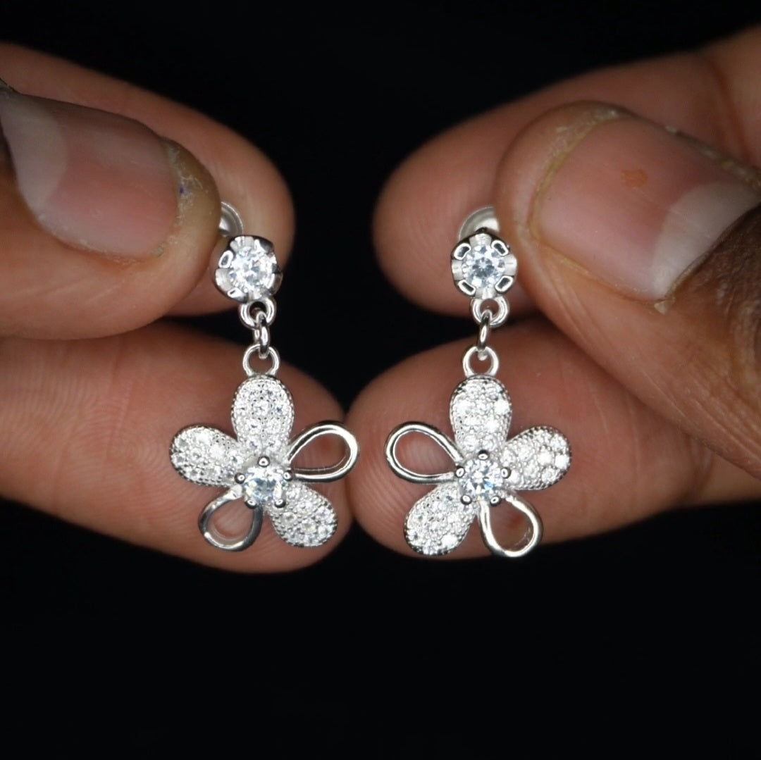Floral drops with micro stones