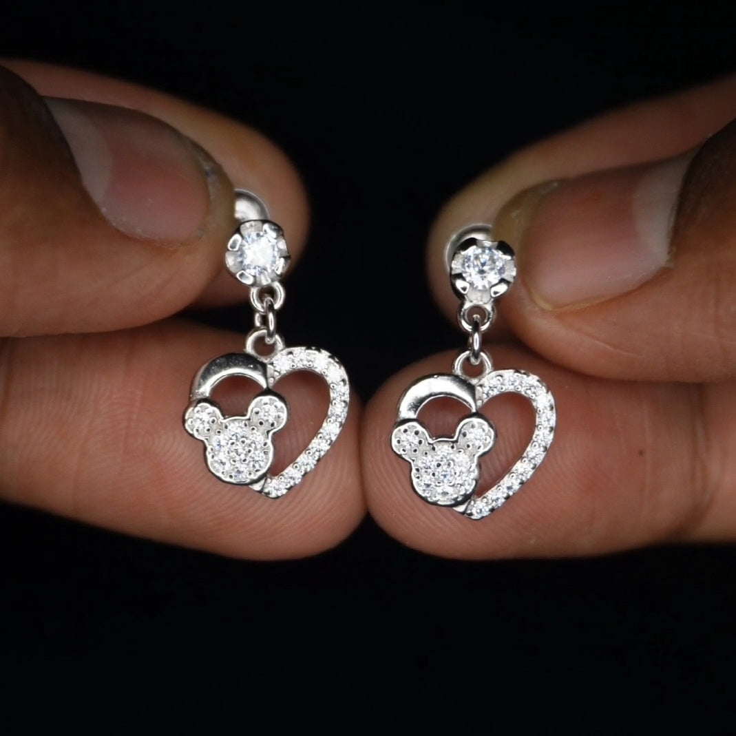 Kitty heart drops with micro stones