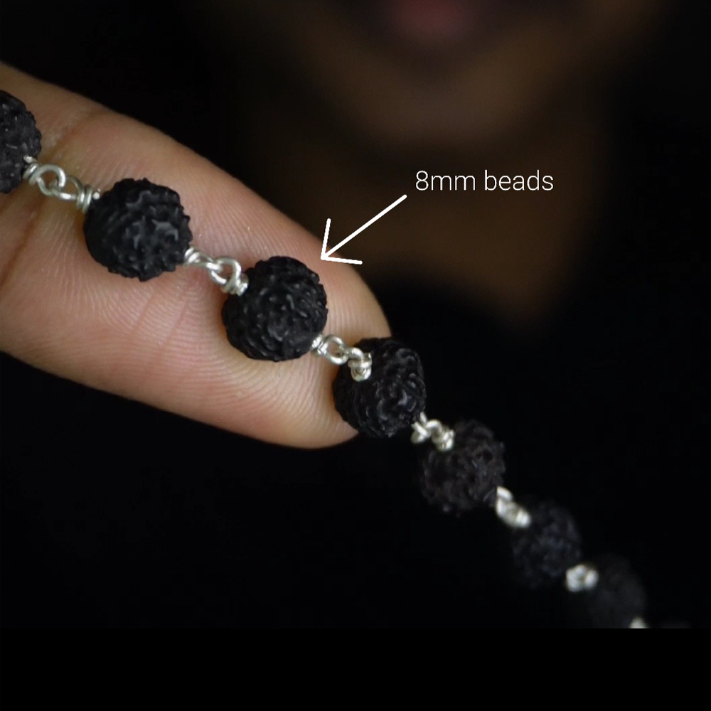 Black Rudhraksham malai 8mm 54 without cap