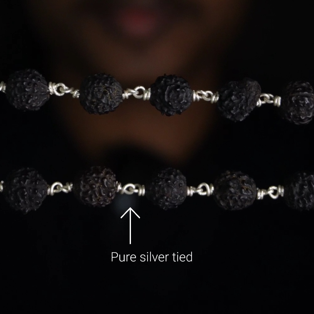 Black Rudhraksham malai 8mm 54 without cap
