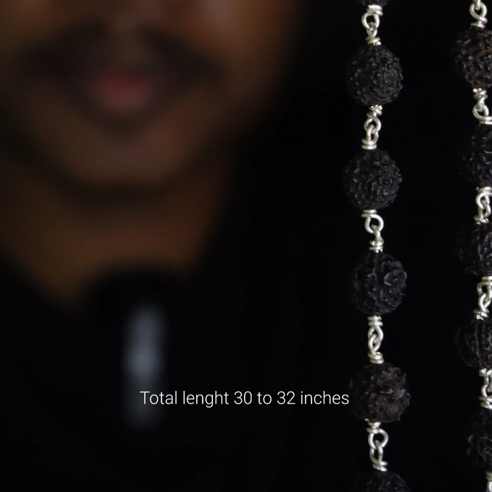 Black Rudhraksham malai 8mm 54 without cap