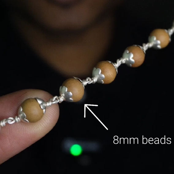 Sandhanam Malai 8mm 108 Beads with cap