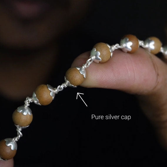 Sandhanam Malai 8mm 108 Beads with cap