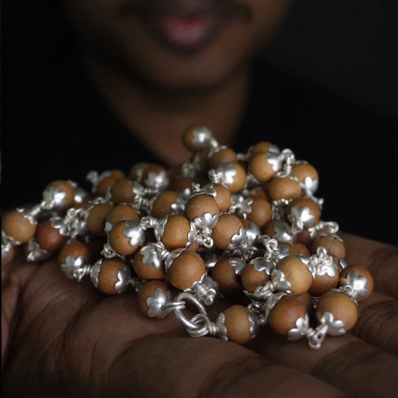 Sandhanam Malai 8mm 108 Beads with cap