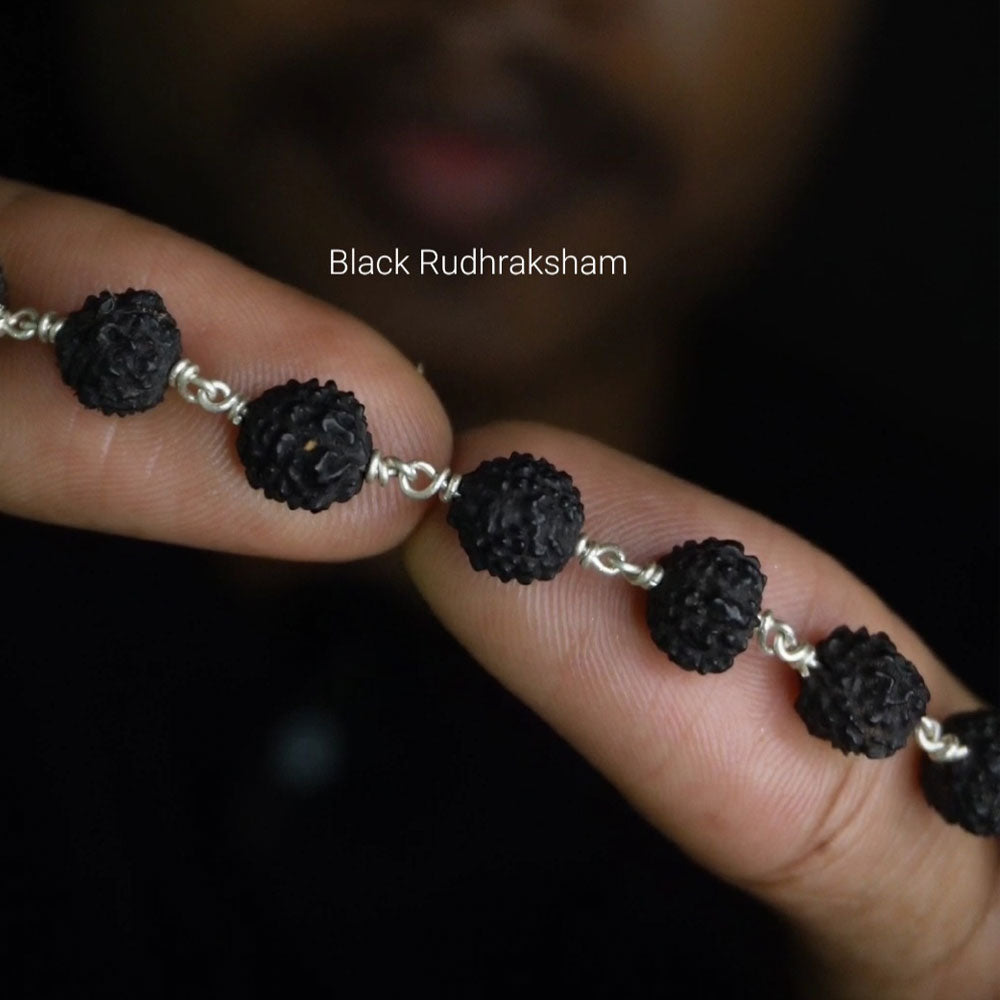 Black Rudhraksham malai 8mm 54 without cap