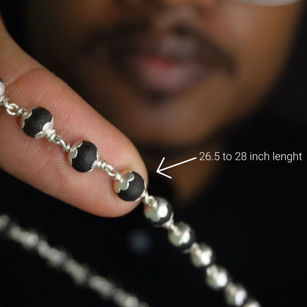 karungali malai 6mm 54 beads with cap