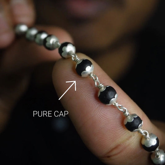 karungali bracelet 6mm with cap