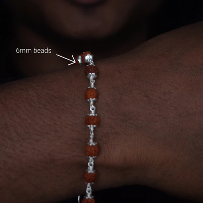 Rudhraksham bracelet 6mm with cap
