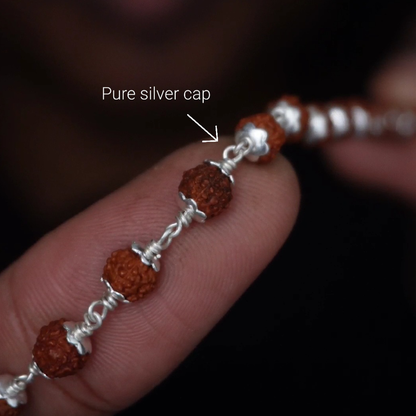 Rudhraksham bracelet 6mm with cap
