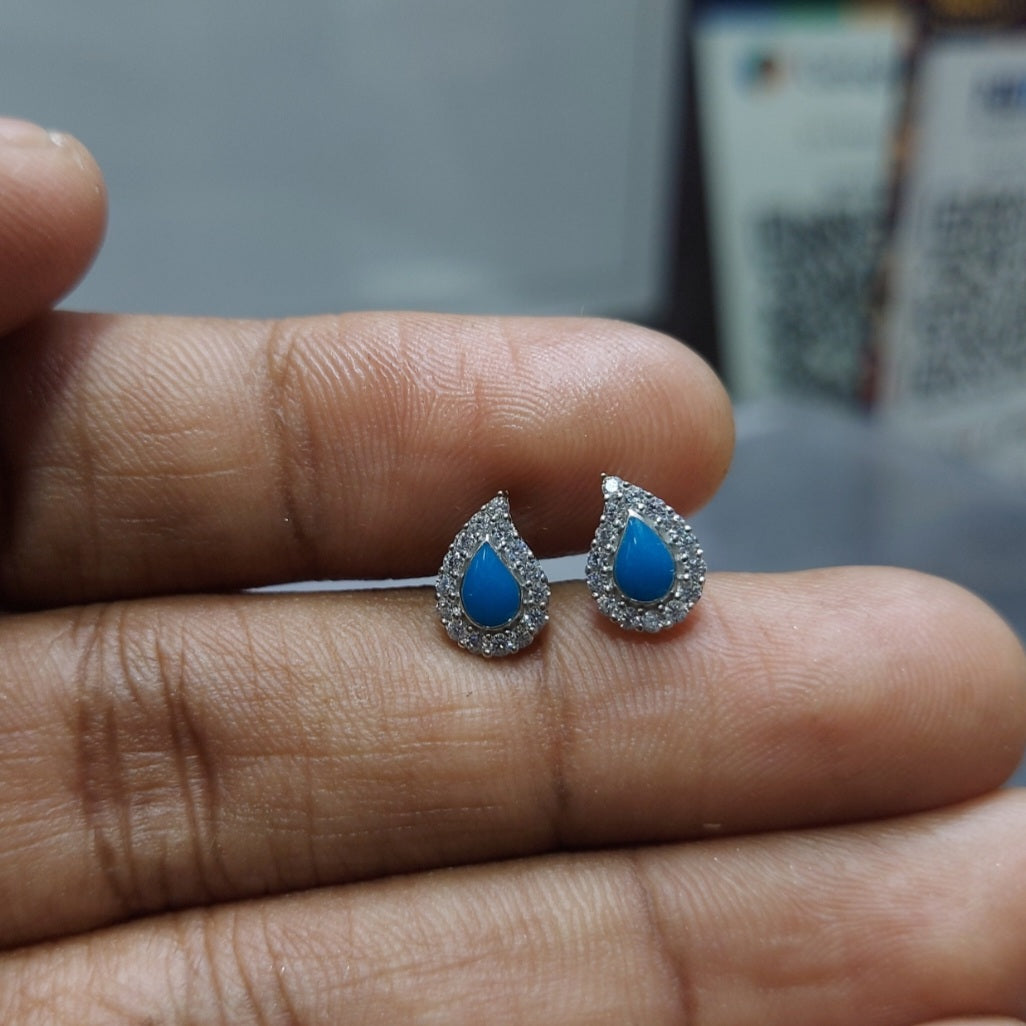 Water drop with blue stone