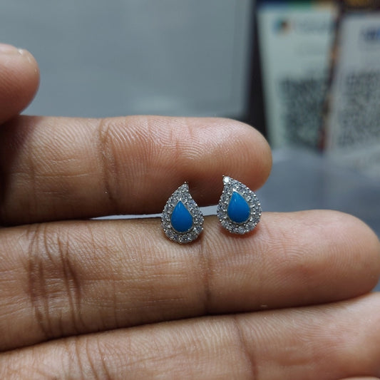 Water drop with blue stone