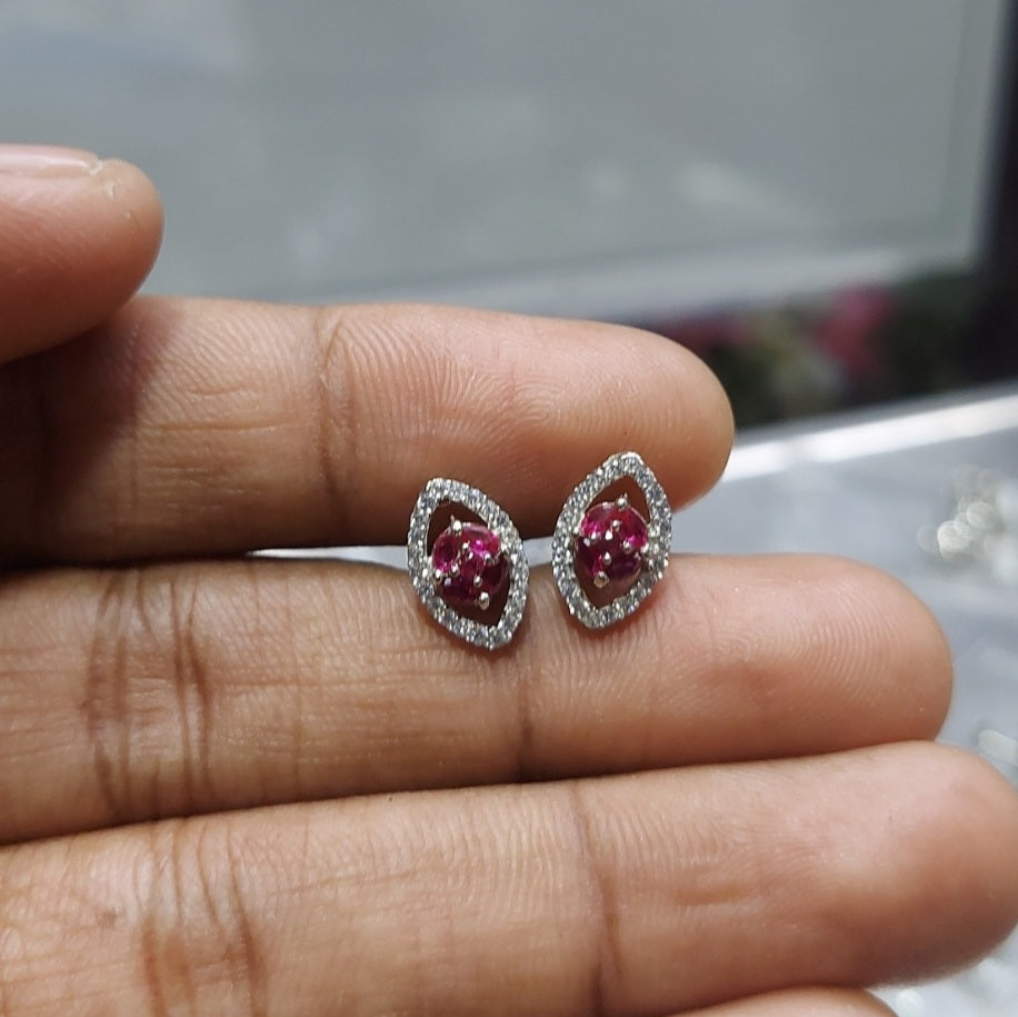 Evil eye with red stone stud
