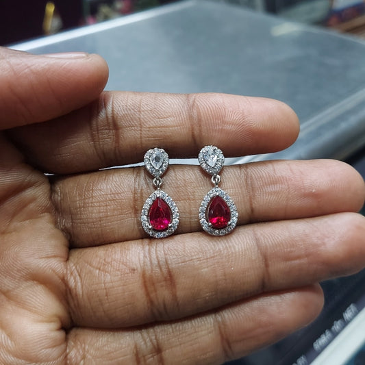 Pomegranate red stoned stud