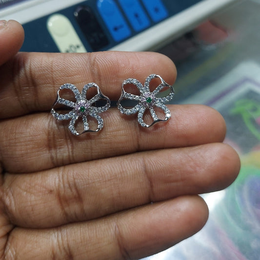 Floweral Microstone in shape stud