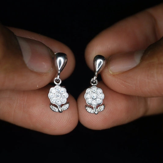 Flower pattern drops with micro stones