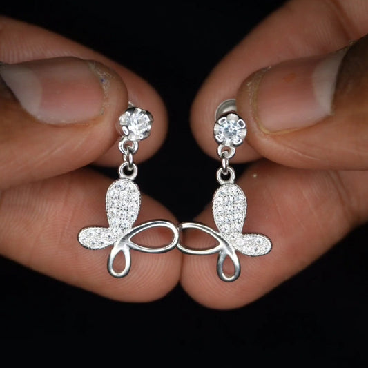Butterfly pattern drops with micro stones.