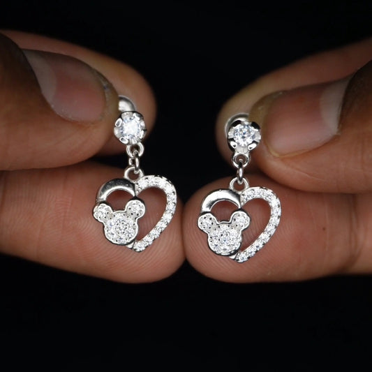Kitty heart drops with micro stones