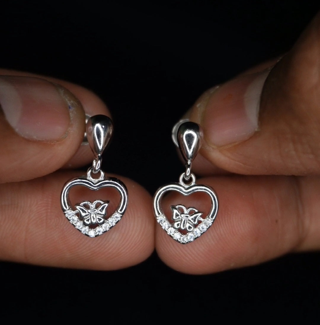 Butterfly heart with micro stones