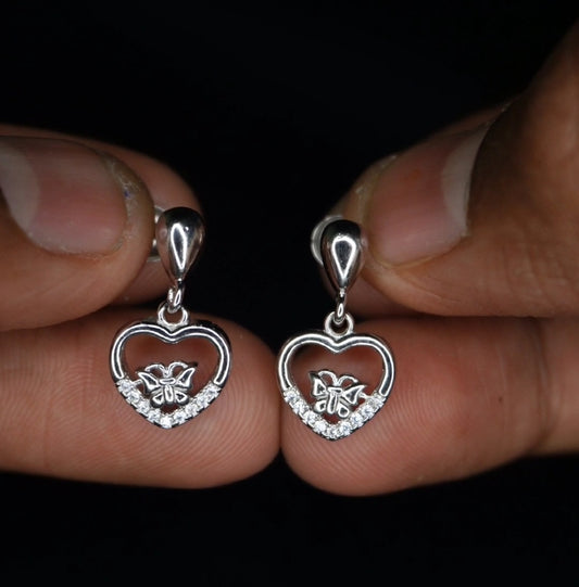 Butterfly heart with micro stones