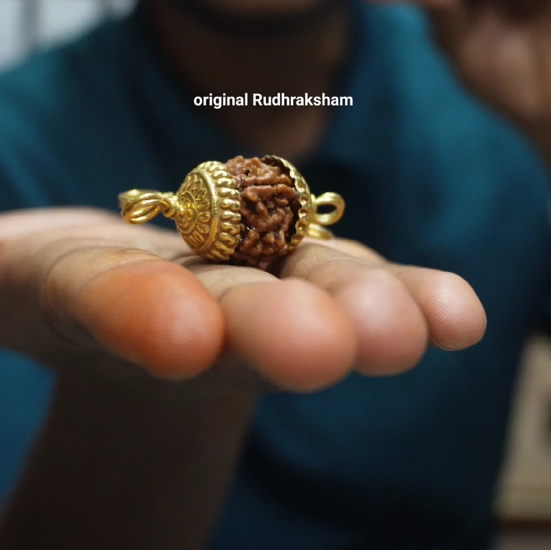 Ruthracham with gold plated nagas Kuppa
