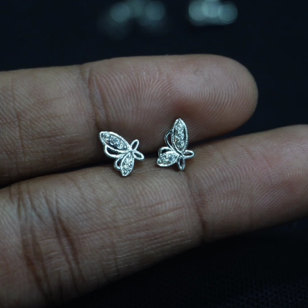 Butterfly with minimal stone studs