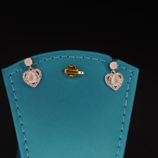 Light pearl stone with Heart shaped drops