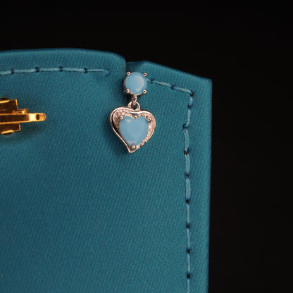 Sky blue stone with heart shaped drops