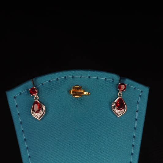 Red stone with drops