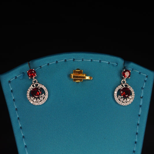 Red stone with round shaped drops