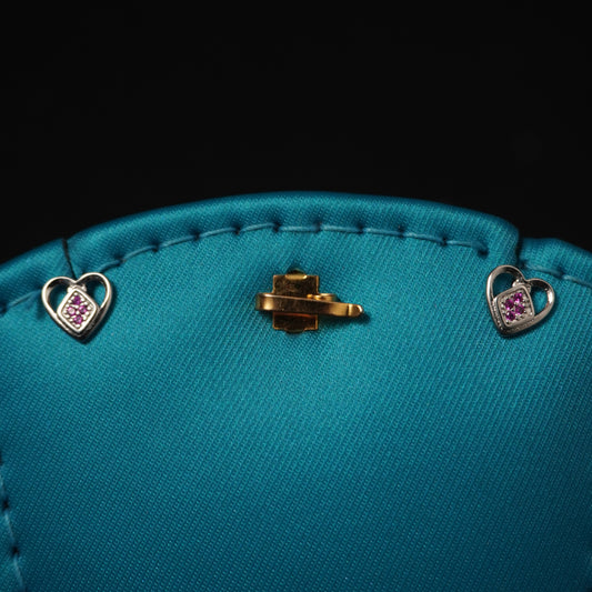 Heart shape with inside diamond shape.