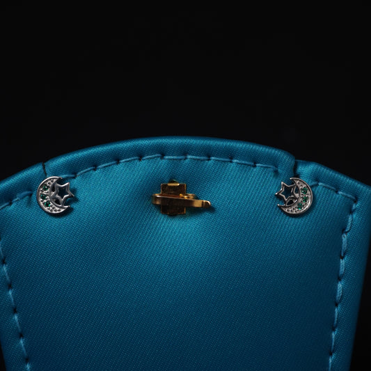 Moon and star stud